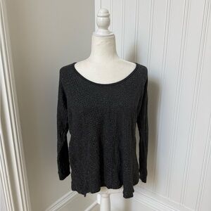 Velvet by Graham & Spencer Black Metallic Long Sleeve Top Size Large